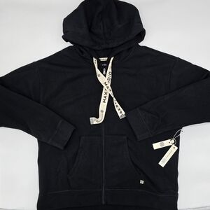 MAX STUDIO Performance Jet Black Full Zip Hoodie Jacket Women's XL